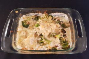 Cauliflower and Broccoli Cheesy Bake